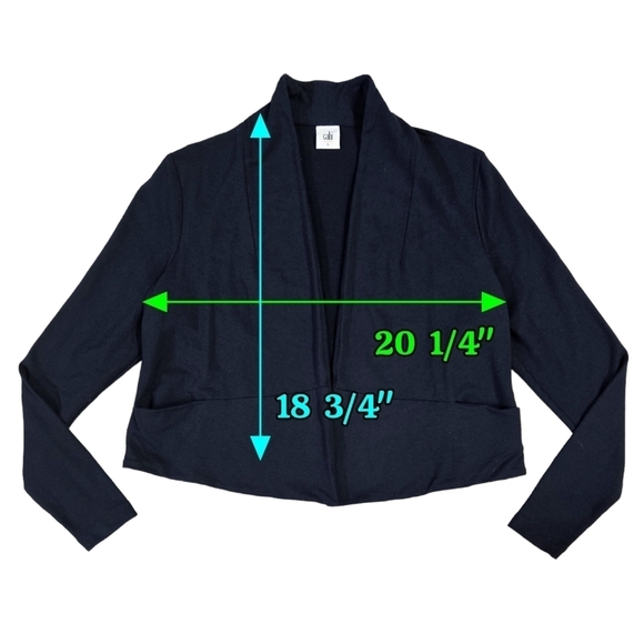 Cabi 5153 Easy Topper Navy Blue Open Front Knit Cardigan Jacket Cropped Pockets - Picture 4 of 9
